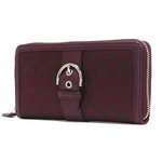 【COACH　OUTLET】コーチ　キャンベル シグネチャー メタリック バックル アコーディオン ジップ アラウンド / 長財布　F50151 SV/BX