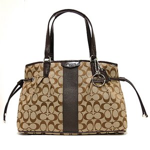 【COACH　OUTLET】コーチ　　シグネチャー ストライプ 12CM キャリーオール トートバッグ F28501 SKHMA