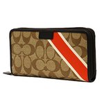 【COACH　OUTLET】コーチ　メンズ ヘリテージ シグネチャー ストライプ アコーディオン ジップ ウォレット / 長財布 F74707 B72