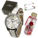COACH 母の日 ハーバリウムギフトセット  レディース腕時計 ホワイト 14501619m97