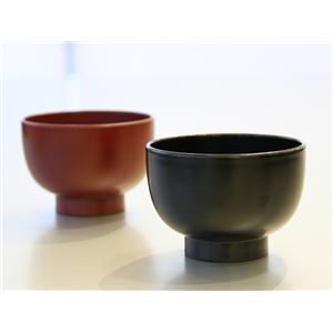 KZ2549 手塗うるしペア3.5みそ汁椀（溜・朱） 【Kaze-ya style・北市漆器店 】