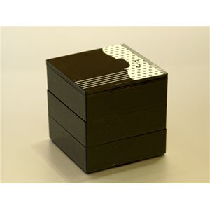 KZ2555 レンジ4.5三段重（黒）コントラバス 【Kaze-ya style・北市漆器店 】