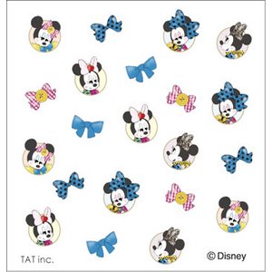 【Ｔ−ＧＥＬ　ＣＯＬＬＥＣＴＩＯＮ】プティット　ネイルシール　シリーズ　ファッショナブルミニーマウス　リボン　Ａ ５枚セット