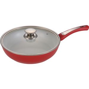 D＆Sセラミックフライパン28cm DSFF28WHRE ホワイト×レッド 13-0257-061