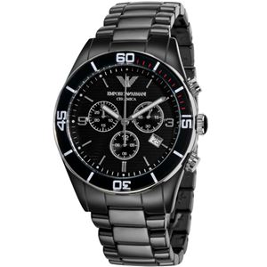 EMPORIO ARMANI （エンポリオ アルマーニ） AR1421 セラミック クロノグラフ ブラック文字盤 メンズ 腕時計 クォーツ