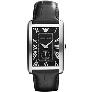 EMPORIO ARMANI （エンポリオ アルマーニ） AR1604 ブラック革ベルト ブラック文字盤 メンズ 腕時計 クォーツ