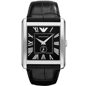 EMPORIO ARMANI （エンポリオ アルマーニ） AR1640 ステンレス ブラック革ベルト ブラック文字盤 メンズ 腕時計 クォーツ