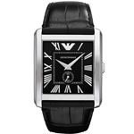 EMPORIO ARMANI （エンポリオ アルマーニ） AR1640 ステンレス ブラック革ベルト ブラック文字盤 メンズ 腕時計 クォーツ