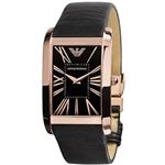 EMPORIO ARMANI （エンポリオ アルマーニ） AR2034 ステンレス（ピンクゴールドカラー） ブラック革ベルト ブラック文字盤 メンズ 腕時計 クォーツ