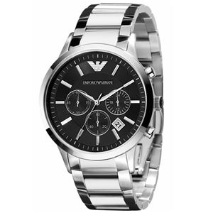 EMPORIO ARMANI （エンポリオ アルマーニ） AR2434 クロノグラフ ステンレス ブラック文字盤 メンズ 腕時計 クォーツ