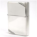 ジッポライター（ZIPPO） #14 スターリングシルバー（純銀製） 銀無垢 ライン入りフラットトップ ツヤ有りタイプ no14-s