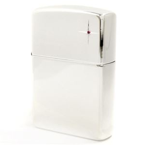 ジッポライター（ZIPPO） #15-RB スターリングシルバー（純銀製） 銀無垢 天然石 ルビー no15rb-s