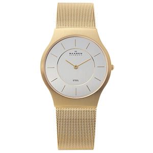 SKAGEN（スカーゲン） 233LGG ウルトラスリム ステンレス メッシュベルト シルバー文字盤 メンズウォッチ 腕時計 クォーツ