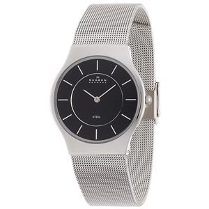 SKAGEN（スカーゲン） 233LTMB ウルトラスリム ステンレス メッシュベルト ブラック文字盤 メンズウォッチ 腕時計 クォーツ