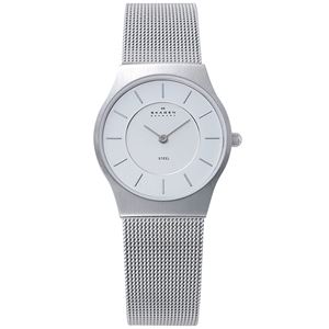 SKAGEN（スカーゲン） 233SSS ウルトラスリム ステンレス メッシュベルト シルバー文字盤 レディースウォッチ 腕時計 クォーツ