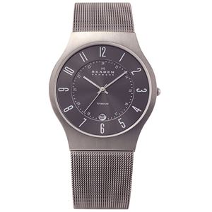 SKAGEN（スカーゲン） 233XLTTM ウルトラスリム チタン メッシュベルト ダークグレー文字盤 メンズウォッチ 腕時計 クォーツ