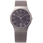 SKAGEN（スカーゲン） 233XLTTM ウルトラスリム チタン メッシュベルト ダークグレー文字盤 メンズウォッチ 腕時計 クォーツ