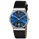 SKAGEN（スカーゲン） 233XXLSLN ウルトラスリム ステンレス 牛革（ブラック）ベルト ブルー文字盤 メンズウォッチ 腕時計 クォーツ