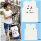 子供服 カラーホワイト 3can4on バックプリントタンクトップ サイズ100cm