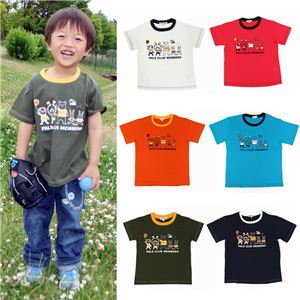 子供服 カラーオレンジ 3can4on プリント半袖Tシャツ サイズ100cm - 拡大画像