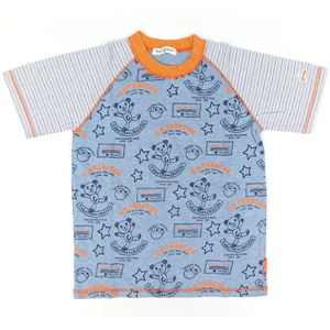 子供服 カラーライトブルー Tabatha CRAYON クマ柄プリント半袖Tシャツ サイズ130cm