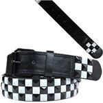 チェッカーフラッグ3連カラーピラミッドベルト（BK×BK×WH） BLT-233-1