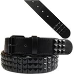 チェッカーフラッグ3連カラーピラミッドベルト（BLK×BLK） BLT-233-9