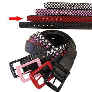 4連編込みチェッカーベルト（BLK×RED） BLT-251-3