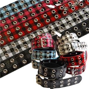 エナメルチェッカーベルト（BLK／RED） BLT-268-2
