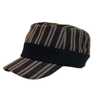 ベロアストライプレールCAP（BROWN） CAC-064-02