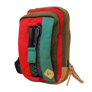 mega zip スウェットボディバッグ（RED／GREEN） CB-330-01