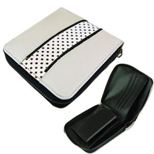 デザインハーフウォレット（WHITE／ドット） CWLT-005-02