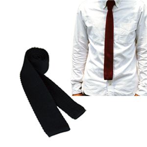 無地ニットタイ（BLACK） TIE-037-01