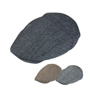 ウールヘリンボーンハンチング（BLK／GRY） VAH-013-02