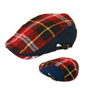 ネルチェック切り替えハンチング（RED／NAVY） VAH-016-02