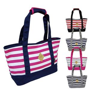ボーダーナイロントートバッグ（PINK×WHT） VSB-021-03