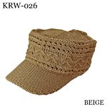 アクリル麻混ツバ付きワッチ（BEIGE）