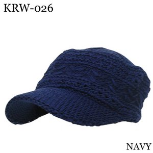 アクリル麻混ツバ付きワッチ（NAVY）