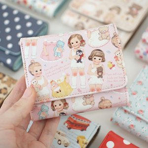 ペーパードール三つ折り財布/ピンク