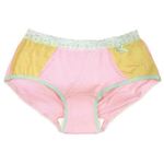アズウーマン ちょこモレガードショーツ ボーイレングスタイプ 切替・水玉YE×PK M
