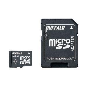 バッファロー Class10 microSDHCカード SD変換アダプター付 16GB RMSD-16GC10AB - 拡大画像