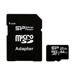 シリコンパワー 【UHS-1対応】microSDXCカード 64GB Class10 SP064GBSTXBU1V10-SP 商品画像