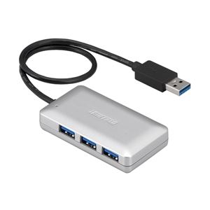 バッファロー（サプライ） USB3.0ハブ 4ポートタイプ マグネット付 シルバー BSH4U22U3SV - 拡大画像