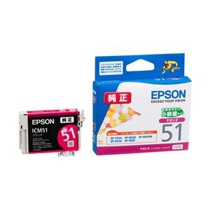 エプソン（EPSON） EP-703A／803A／803AW／903A／903F用インクカートリッジ／小容量タイプ（マゼンタ） ICM51 - 拡大画像