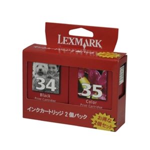 レックスマークインターナショナル 34+35 ブラック+カラーカートリッジ（大容量／2個パック） TPJPN01