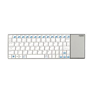 ユニーク タッチパッド搭載 ワイヤレスキーボード rapoo E2700 ホワイト 2.4GHz5.6mm E2700W