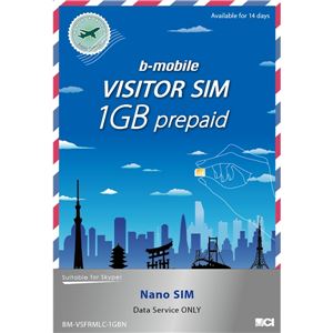 日本通信 b-mobile VISITOR SIM 1GB prepaid （Nano） BM-VSFRMLC-1GBN