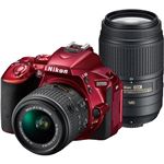 ニコン デジタル一眼レフカメラ D5500 ダブルズームキット レッド D5500WZRD