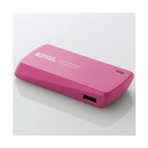 エレコム スマートフォン用モバイルバッテリー／USB Micro-Bメス-USBAメス／1800mAh／ピンク DE-U01L-1810SPN - 拡大画像