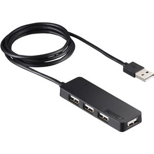 バッファロー（サプライ） USB2.0ハブ 4ポートセルフパワータイプ ブラック BSH4A13BK - 拡大画像